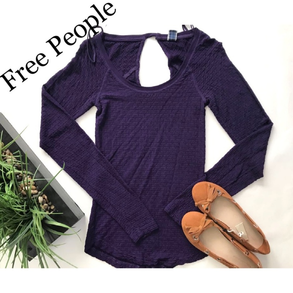 Free people women open back long sleeve top